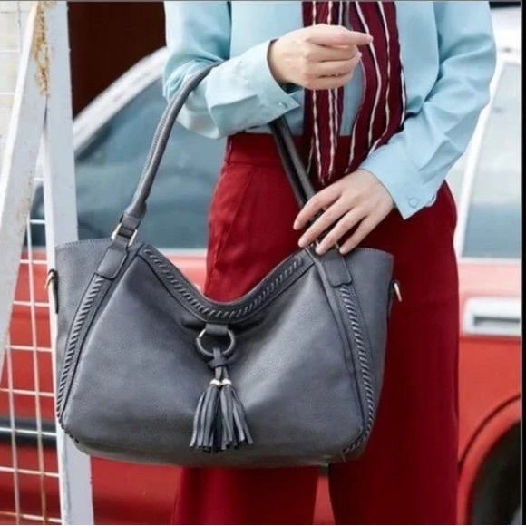 #83 [3 LEFT 🌸CLOSEOUT Firm ❤️NEW! Hamptons Cognac Soft Vegan Leather Bag - Picture 3 of 6